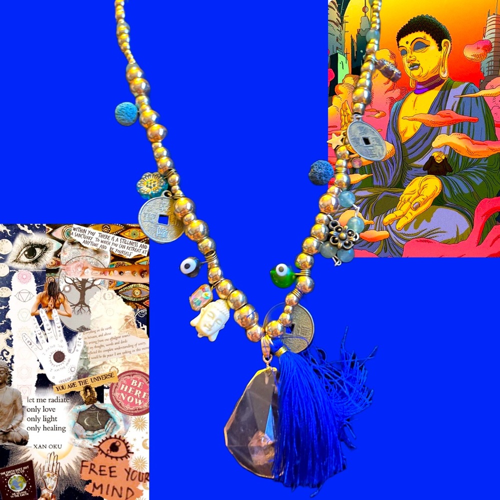 Quartz, crystal prosperity necklace